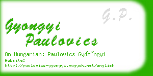 gyongyi paulovics business card